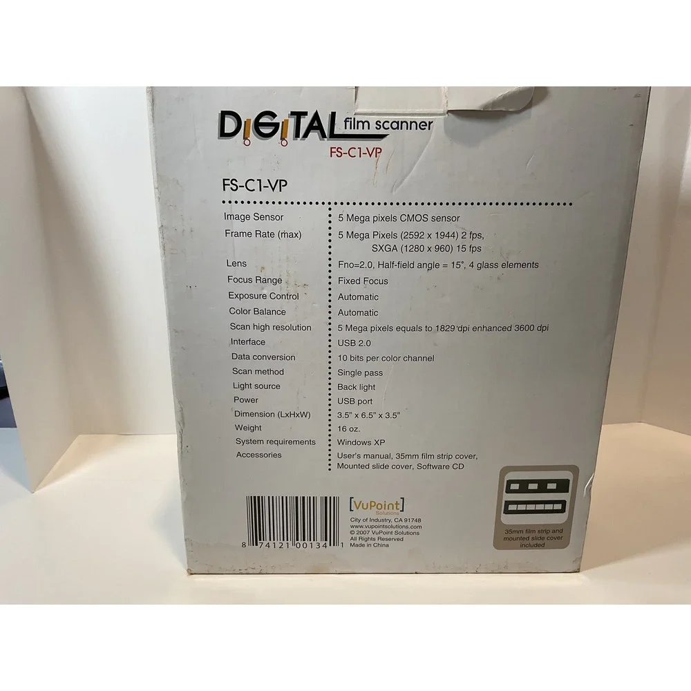 VuPoint Solutions Digital Film Scanner FS-C1 VP 5 Mega Pixels USB‎ 20